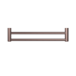 MECCA CARE 25MM DOUBLE TOWEL GRAB RAIL 600/900MM BRUSHED BRONZE