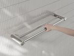 MECCA CARE 25MM DOUBLE TOWEL GRAB RAIL 600/900MM BRUSHED NICKEL