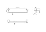 MECCA CARE 32MM GRAB RAIL WITH TOWEL HOLDER 300/600/900MM BRUSHED GOLD