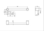 MECCA CARE 32MM GRAB RAIL WITH TOILET ROLL HOLDER 450MM GUN METAL (NRCR3218AGM)