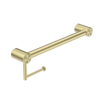 MECCA CARE 32MM GRAB RAIL WITH TOILET ROLL HOLDER 450MM BRUSHED GOLD (NRCR3218ABG)
