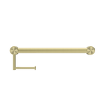 MECCA CARE 32MM GRAB RAIL WITH TOILET ROLL HOLDER 450MM BRUSHED GOLD (NRCR3218ABG)