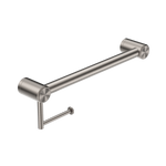 MECCA CARE 32MM GRAB RAIL WITH TOILET ROLL HOLDER 450MM BRUSHED NICKEL (NRCR3218ABN)