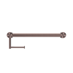 MECCA CARE 32MM GRAB RAIL WITH TOILET ROLL HOLDER 450MM BRUSHED BRONZE (NRCR3218ABZ)