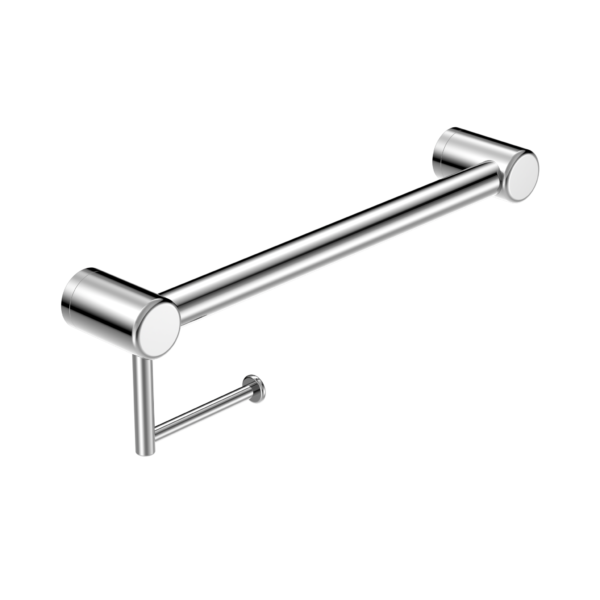 MECCA CARE 32MM GRAB RAIL WITH TOILET ROLL HOLDER 450MM CHROME (NRCR3218ACH)
