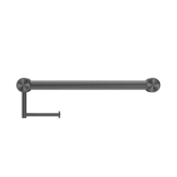 MECCA CARE 32MM GRAB RAIL WITH TOILET ROLL HOLDER 450MM GUN METAL (NRCR3218AGM)