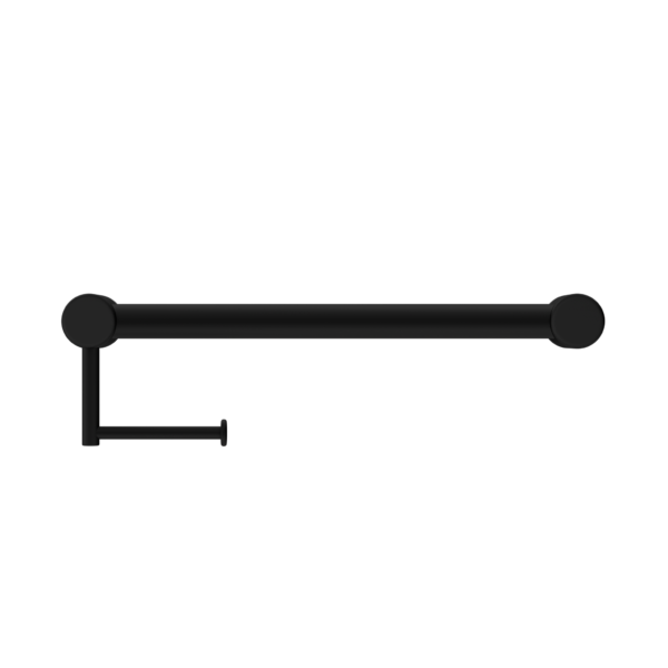 MECCA CARE 32MM GRAB RAIL WITH TOILET ROLL HOLDER 450MM MATTE BLACK (NRCR3218AMB)