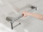 MECCA CARE 32MM GRAB RAIL WITH TOILET ROLL HOLDER 450MM CHROME (NRCR3218ACH)