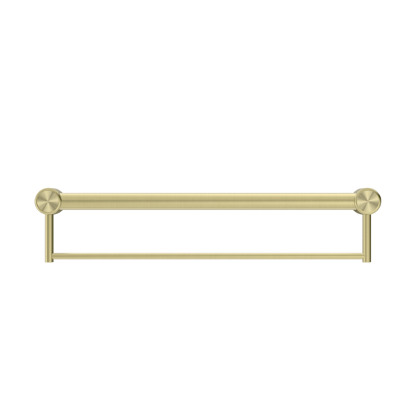 MECCA CARE 32MM GRAB RAIL WITH TOWEL HOLDER 300/600/900MM BRUSHED GOLD