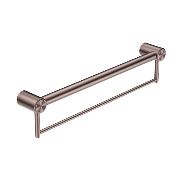MECCA CARE 32MM GRAB RAIL WITH TOWEL HOLDER 300/600/900MM BRUSHED BRONZE