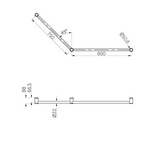 Mecca Care 32mm DDA Accessible Toilet Grab Rail Set 45 Degree 750X900mm Chrome (NRCR3245CH)