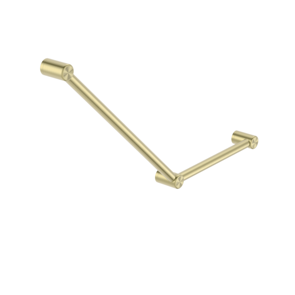 MECCA CARE 32MM AMBULANT TOILET GRAB RAIL 45 DEGREE 750x450MM BRUSHED GOLD (NRCR3245ABG)