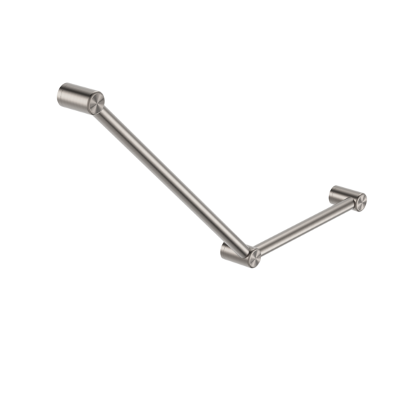 MECCA CARE 32MM AMBULANT TOILET GRAB RAIL 45 DEGREE 750x450MM BRUSHED NICKEL (NRCR3245ABN)