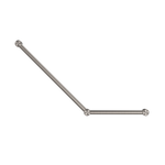 MECCA CARE 32MM AMBULANT TOILET GRAB RAIL 45 DEGREE 750x450MM BRUSHED NICKEL (NRCR3245ABN)