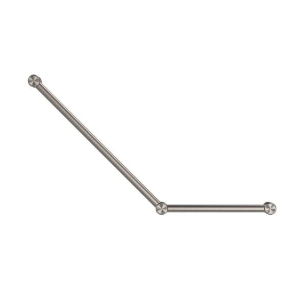 MECCA CARE 32MM AMBULANT TOILET GRAB RAIL 45 DEGREE 750x450MM BRUSHED NICKEL (NRCR3245ABN)