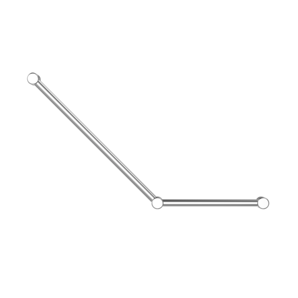 MECCA CARE 32MM AMBULANT TOILET GRAB RAIL 45 DEGREE 750x450MM CHROME (NRCR3245ACH)