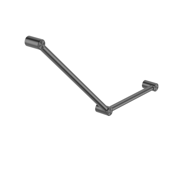 MECCA CARE 32MM AMBULANT TOILET GRAB RAIL 45 DEGREE 750x450MM GUN METAL (NRCR3245AGM)