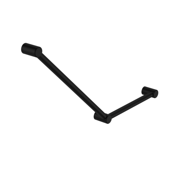 MECCA CARE 32MM AMBULANT TOILET GRAB RAIL 45 DEGREE 750x450MM MATTE BLACK (NRCR3245AMB)