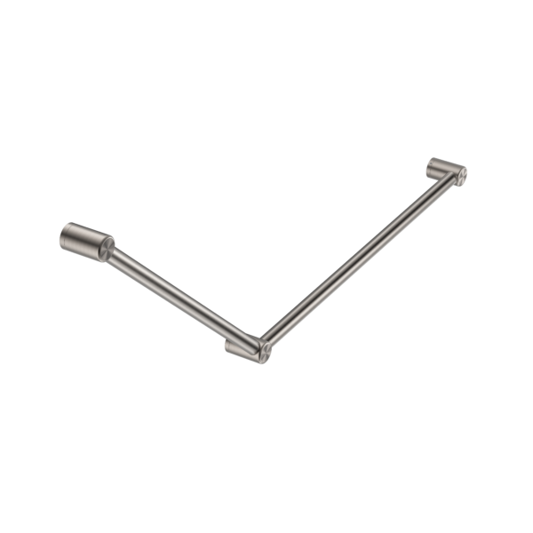 Mecca Care 32mm DDA Accessible Toilet Grab Rail Set 45 Degree 750X900mm Brushed Nickel (NRCR3245BN)