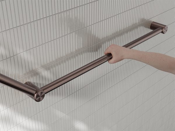 Mecca Care 32mm DDA Accessible Toilet Grab Rail Set 45 Degree 750X900mm Brushed Bronze (NRCR3245BZ)