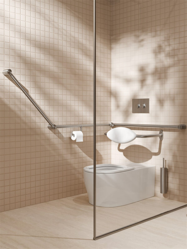 MECCA CARE ADD ON TOILET ROLL HOLDER BRUSHED NICKEL (NRCR3286TBN)
