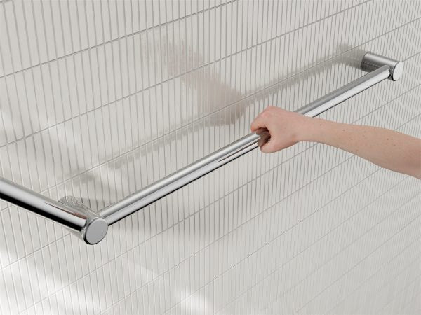 Mecca Care 32mm DDA Accessible Toilet Grab Rail Set 45 Degree 750X900mm Chrome (NRCR3245CH)
