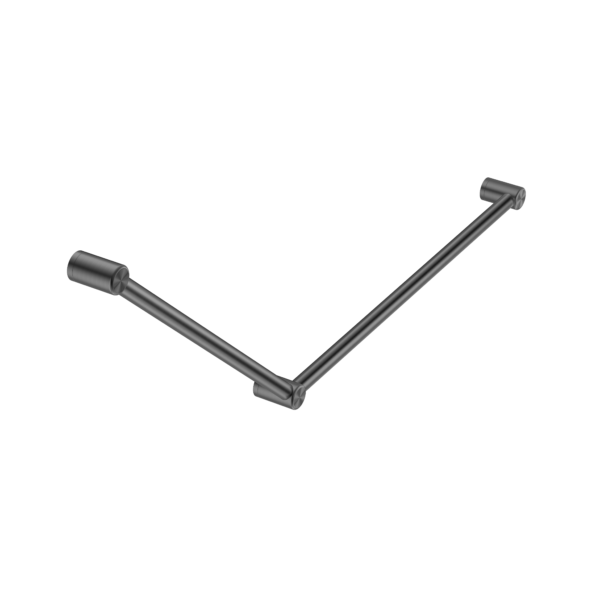 Mecca Care 32mm DDA Accessible Toilet Grab Rail Set 45 Degree 750X900mm Gun Metal (NRCR3245GM)