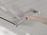 MECCA CARE 32MM AMBULANT TOILET GRAB RAIL 45 DEGREE 750x450MM BRUSHED NICKEL (NRCR3245ABN)