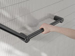 MECCA CARE 32MM AMBULANT TOILET GRAB RAIL 45 DEGREE 750x450MM GUN METAL (NRCR3245AGM)