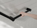 MECCA CARE 32MM AMBULANT TOILET GRAB RAIL 45 DEGREE 750x450MM MATTE BLACK (NRCR3245AMB)
