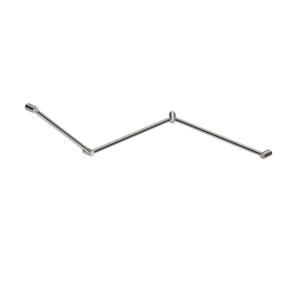 Mecca Care 32mm DDA Accessible Toilet Grab Rail Set 45 Degree Continuous 750X965X1025mm Brushed Nickel (NRCR3245CBN)