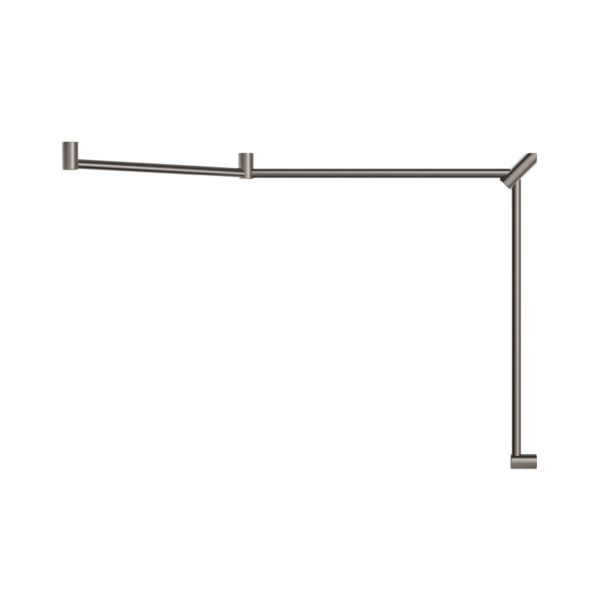 Mecca Care 32mm DDA Accessible Toilet Grab Rail Set 45 Degree Continuous 750X965X1025mm Brushed Nickel (NRCR3245CBN)