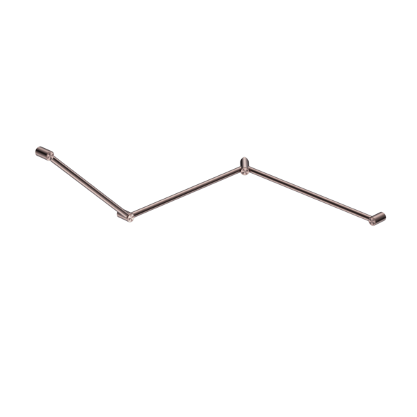 Mecca Care 32mm DDA Accessible Toilet Grab Rail Set 45 Degree Continuous 750X965X1025mm Brushed Bronze (NRCR3245CBZ)