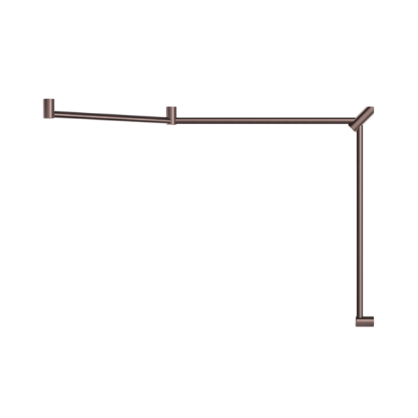 Mecca Care 32mm DDA Accessible Toilet Grab Rail Set 45 Degree Continuous 750X965X1025mm Brushed Bronze (NRCR3245CBZ)