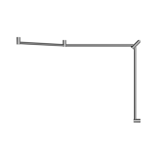 Mecca Care 32mm DDA Accessible Toilet Grab Rail Set 45 Degree Continuous 750X965X1025mm Chrome (NRCR3245CCH)