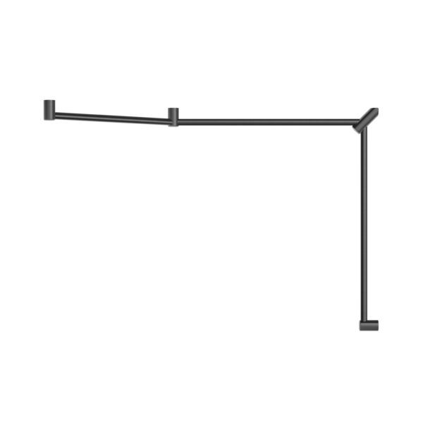 Mecca Care 32mm DDA Accessible Toilet Grab Rail Set 45 Degree Continuous 750X965X1025mm Gun Metal (NRCR3245CGM)