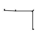 Mecca Care 32mm DDA Accessible Toilet Grab Rail Set 45 Degree Continuous 750X965X1025mm Matte Black (NRCR3245CMB)