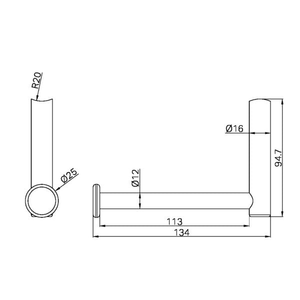 Mecca Care Bracket Add On Toilet Roll Holder Chrome (NRCR3286aCH)