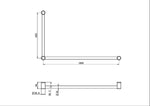 Mecca Care 32mm DDA Accessible Toilet Grab Rail Set 90 Degree 600X1000mm Matte Black (NRCR3290MB)
