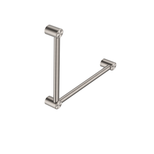 MECCA CARE 32MM AMBULANT TOILET GRAB RAIL 90 DEGREE 450x450MM BRUSHED NICKEL (NRCR3290ABN)
