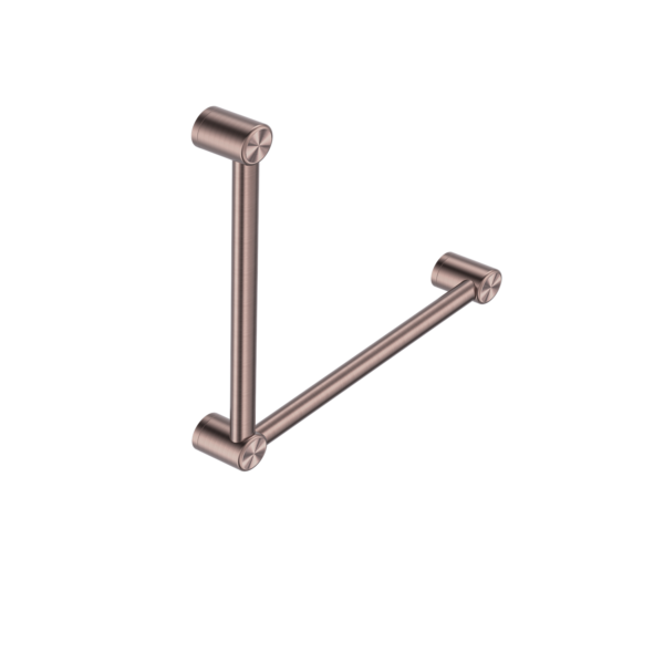 MECCA CARE 32MM AMBULANT TOILET GRAB RAIL 90 DEGREE 450x450MM BRUSHED BRONZE (NRCR3290ABZ)