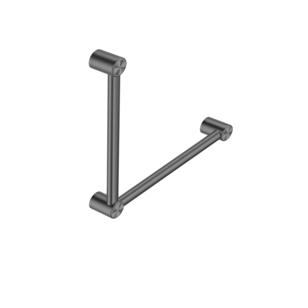 MECCA CARE 32MM AMBULANT TOILET GRAB RAIL 90 DEGREE 450x450MM GUN METAL (NRCR3290AGM)