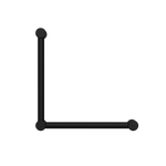 MECCA CARE 32MM AMBULANT TOILET GRAB RAIL 90 DEGREE 450x450MM MATTE BLACK (NRCR3290AMB)