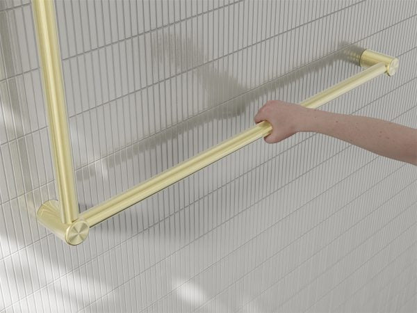 Mecca Care 32mm DDA Accessible Toilet Grab Rail Set 90 Degree 600X1000mm Brushed Gold (NRCR3290BG)
