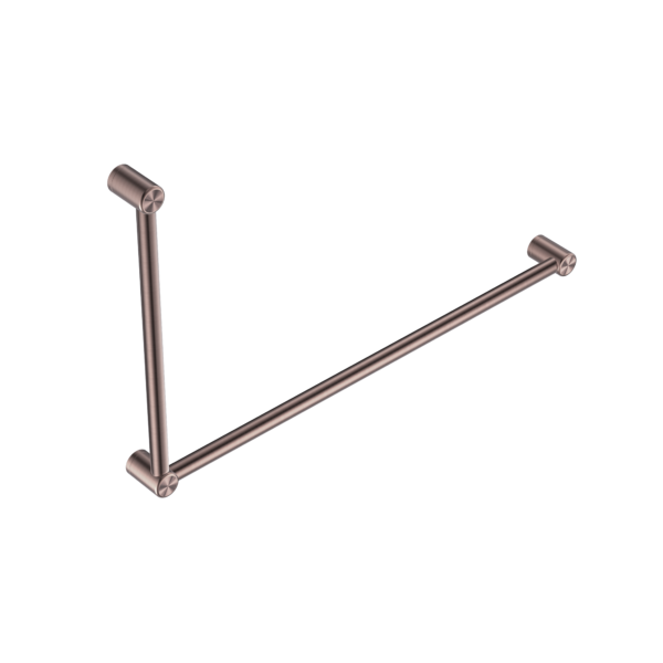 Mecca Care 32mm DDA Accessible Toilet Grab Rail Set 90 Degree 600X1000mm Brushed Bronze (NRCR3290BZ)