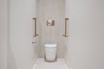 MECCA CARE 32MM AMBULANT 90 DEGREE BENT TUBE GRAB RAIL 450X450MM BRUSHED BRONZE (NRCR3290DBZ)