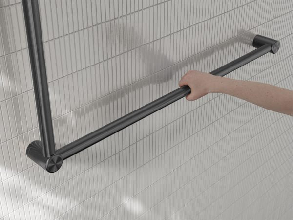 Mecca Care 32mm DDA Accessible Toilet Grab Rail Set 90 Degree 600X1000mm Gun Metal (NRCR3290GM)