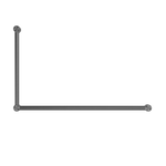 Mecca Care 32mm DDA Accessible Toilet Grab Rail Set 90 Degree 600X1000mm Gun Metal (NRCR3290GM)