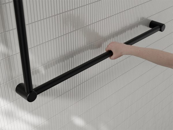 Mecca Care 32mm DDA Accessible Toilet Grab Rail Set 90 Degree 600X1000mm Matte Black (NRCR3290MB)