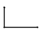Mecca Care 32mm DDA Accessible Toilet Grab Rail Set 90 Degree 600X1000mm Matte Black (NRCR3290MB)